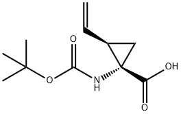 (1S,2R)-REL-1-[[(1,1-二甲基乙氧基)羰基]氨基]-2-乙烯基-环丙羧酸 结构式