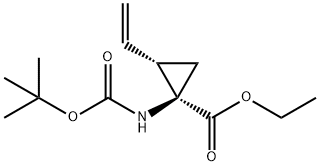 (1R,2S)-REL-1-[[(1,1-二甲基乙氧基)羰基]氨基]-2-乙烯基-环丙羧酸乙酯 结构式