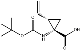 (1R,2S)-1-(叔丁氧羰基氨基)-2-乙烯基环丙烷甲酸 结构式