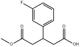 3-(3-FLUOROPHENYL)-PENTANEDIOIC ACID MONOMETHYL ESTER 结构式