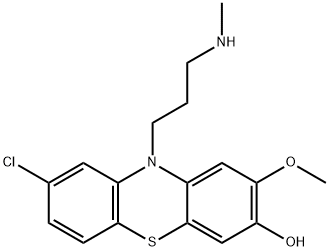 8-Chloro-10-[3-(methylamino)propyl]-2-methoxy-10H-phenothiazin-3-ol 结构式
