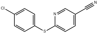 2-(4-氯苯硫醇)吡啶-5-苄腈 结构式