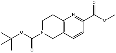 6-叔-丁基 2-甲基 7,8-二氢-1,6-萘啶-2,6(5H)-二甲酸基酯 结构式