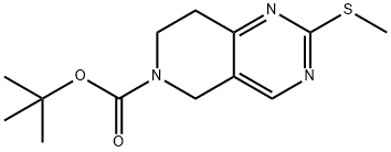 2-(甲硫基)-7,8-二氢吡啶并[4,3-D]嘧啶-6(5H)-羧酸叔丁酯 结构式