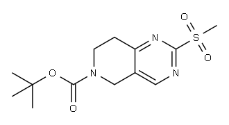 7,8-二氢-2-(甲磺酰基)吡啶并[4,3-D]嘧啶-6(5H)-甲酸叔丁酯 结构式