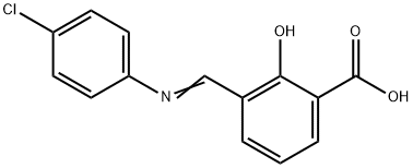 3-[(4-氯苯基)亚甲胺基]水杨酸 结构式