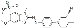 2-[[4-[丁基(2-氰乙基)氨基]苯基]偶氮]-6-甲氧基-3-甲基苯并噻唑翁甲硫酸盐 结构式