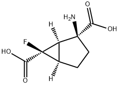 Bicyclo[3.1.0]hexane-2,6-dicarboxylic acid, 2-amino-6-fluoro-, (1R,2S,5R,6R)- (9CI) 结构式