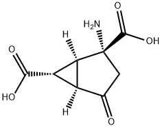 Bicyclo[3.1.0]hexane-2,6-dicarboxylic acid, 2-amino-4-oxo-, (1S,2R,5R,6R)- 结构式