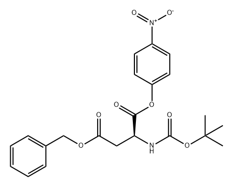 N-[叔丁氧羰基]-L-天冬氨酸 1-(4-硝基苯基)酯 4-苯甲酯 结构式