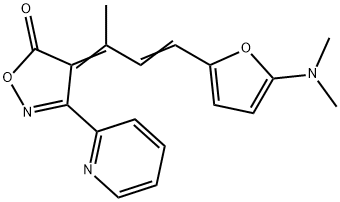5(4H)-Isoxazolone,  4-[3-[5-(dimethylamino)-2-furanyl]-1-methyl-2-propenylidene]-3-(2-pyridinyl)-  (9CI) 结构式