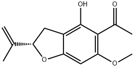 (+)-Methyl(2,3-dihydro-2-isopropenyl-4-hydroxy-6-methoxybenzofuran-5-yl) ketone 结构式