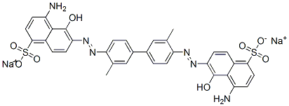 6,6'-[(3,3'-Dimethyl-1,1'-biphenyl-4,4'-diyl)bis(azo)]bis[4-amino-5-hydroxy-1-naphthalenesulfonic acid]disodium salt 结构式