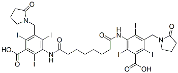 3-[7-[[3-carboxy-2,4,6-triiodo-5-[(2-oxopyrrolidin-1-yl)methyl]phenyl]carbamoyl]heptanoylamino]-2,4,6-triiodo-5-[(2-oxopyrrolidin-1-yl)methyl]benzoic acid 结构式