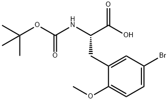 (S)-3-(5-溴-2-甲氧基苯基)-2-((叔丁氧基羰基)氨基)丙酸 结构式