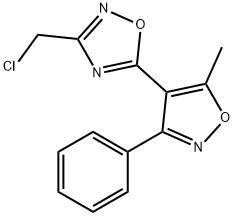 3-(CHLOROMETHYL)-5-(5-METHYL-3-PHENYLISOXAZOL-4-YL)-1,2,4-OXADIAZOLE 结构式