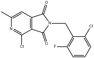 4-chloro-2-(2-chloro-6-fluoroBenzyl)-6-methyl-2,3-dihydro-1H-pyrrolo[3,4-c]pyridine-1,3-dione 结构式