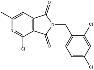 4-chloro-2-(2,4-dichlorobenzyl)-6-methyl-2,3-dihydro-1H-pyrrolo[3,4-c]pyridine-1,3-dione 结构式