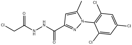N'3-(2-CHLOROACETYL)-5-METHYL-1-(2,4,6-TRICHLOROPHENYL)-1H-PYRAZOLE-3-CARBOHYDRAZIDE, TECH. 结构式