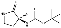 Carbamic acid, [(3S)-3-methyl-2-oxo-3-pyrrolidinyl]-, 1,1-dimethylethyl ester 结构式