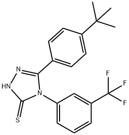 5-(4-(叔丁基)苯基)-4-(3-(三氟甲基)苯基)-4H-1,2,4-三唑-3-硫醇 结构式