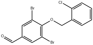 3,5-二溴-4-[(2-氯苄基)氧基]苯甲醛 结构式