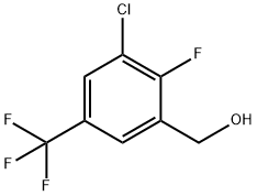 3-氯-2-氟-5-(三氟甲基)苄醇 结构式
