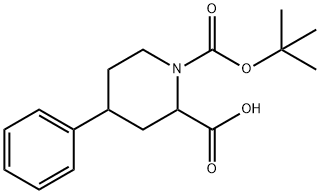4-苯基哌啶-1,2-二羧酸-1-叔丁酯 结构式