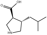 (3S,4S)-4-异丁基吡咯烷-3-羧酸 结构式