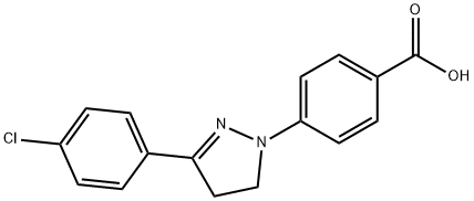 4-[3-(4-chlorophenyl)-4,5-dihydro-1H-pyrazol-1-yl]benzoic acid 结构式