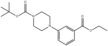 3-(4-BOC-哌嗪-1-基)苯甲酸乙酯 结构式
