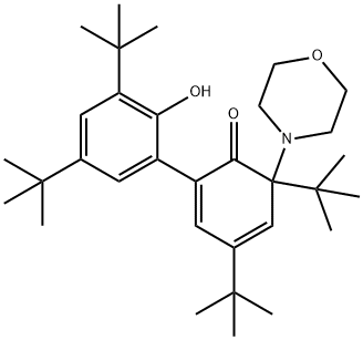 4,6-Di-tert-butyl-2-(3,5-di-tert-butyl-2-hydroxyphenyl)-6-morpholino-2,4-cyclohexadien-1-one 结构式