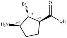 Cyclopentanecarboxylic acid, 3-amino-2-bromo-, (1R,2R,3R)-rel- (9CI) 结构式