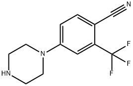 2-(TRIFLUOROMETHYL)-4-(PIPERAZIN-1-YL)BENZONITRILE 结构式