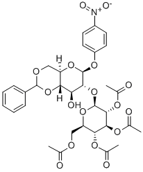 4-Nitrophenyl 2-O-(2,3,4,6-tetra-O-acetyl-b-D-glucopyranosyl)-4,6-O-benzylidene-b-D-glucopyranoside