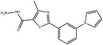 4-甲基-2-[3-(1H-吡咯-1-YL)苯基-1,3-噻唑-5-羧肼 结构式