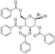 2-溴-2-脱氧3,4,5,7-四-O-苯甲酰基A-D-D-吡喃- 庚吡喃酮腈 结构式