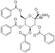 C-(1-溴-1-脱氧-2,3,4,6-四-O-苯甲酰-B-D-D-吡喃葡萄糖基)甲酰胺 结构式