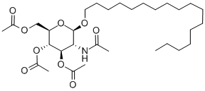 十七烷基-2-乙酰氨基-3,4,6-三-O-乙酰-2-脱氧-ΒD-吡喃葡糖苷 结构式