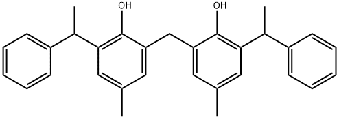 2,2'-methylenebis[6-(1-phenylethyl)-p-cresol] 结构式