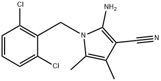2-AMINO-1-(2,6-DICHLOROBENZYL)-4,5-DIMETHYL-1H-PYRROLE-3-CARBONITRILE 结构式