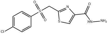 2-[[(4-CHLOROPHENYL)SULFONYL]METHYL]-1,3-THIAZOLE-4-CARBOHYDRAZIDE 结构式