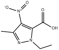 1-乙基-3-甲基-4-硝基-1H-吡唑-5-羧酸 结构式