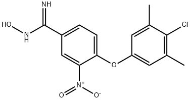 4-(4-CHLORO-3,5-DIMETHYLPHENOXY)-N'-HYDROXY-3-NITROBENZENECARBOXIMIDAMIDE 结构式