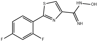 2-(2,4-二氟苯基)-N'-羟基-1,3-噻唑-4-酰胺肟 结构式
