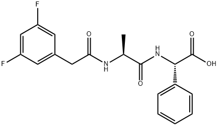 (2S)-N-[(3,5-二氟苯基)乙酰基]-L-丙氨酰基-2-苯基-甘氨酸 结构式