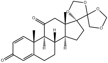 17,20:20,21-Bis[Methylenebis(oxy)]-pregna-1,4-diene-3,11-dione 结构式