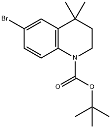 1-BCO-6-溴-4,4-二甲基-3,4-二氢-喹啉 结构式