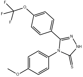 4-(4-甲氧基苯基)-5-(4-(三氟甲氧基)苯基)-4H-1,2,4-三唑-3-硫醇 结构式