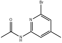 N-(6-溴-4-甲基吡啶-2-基)乙酰胺 结构式